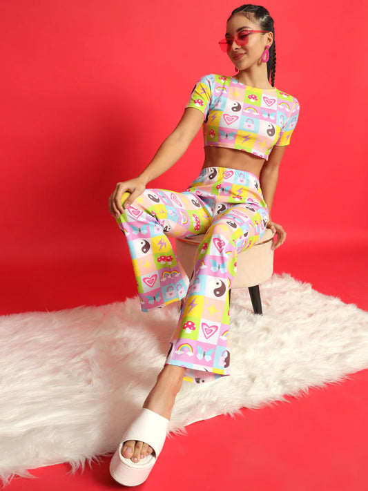 Color Pop Printed Co-ords Set